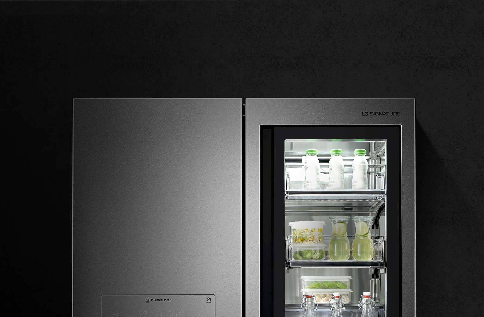 Hệ thống Knock - on Magic Space - nơi bạn có thể nhìn thấy bên trong tủ lạnh, trước khi chạm nhẹ vào cửa để mở tủ.
